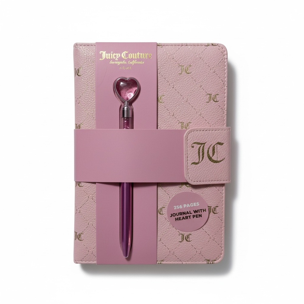 Juicy Couture Blush Pink Journal with Heart Pen diary / notebook